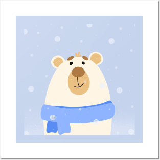 Bear and blue snow Posters and Art